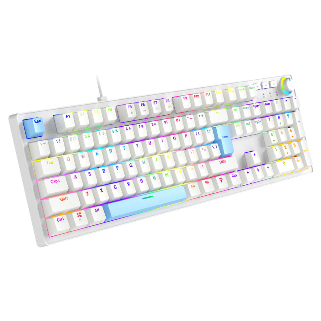 Fingers Macho-MK1 Mechanical Keyboard Dual-Tone White + Blue