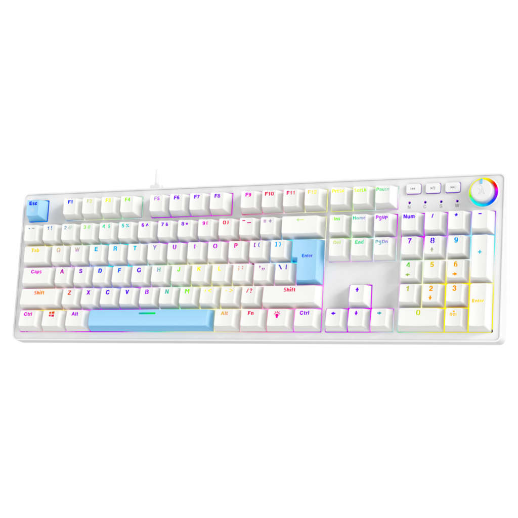 Fingers Macho-MK1 Mechanical Keyboard Dual-Tone White + Blue