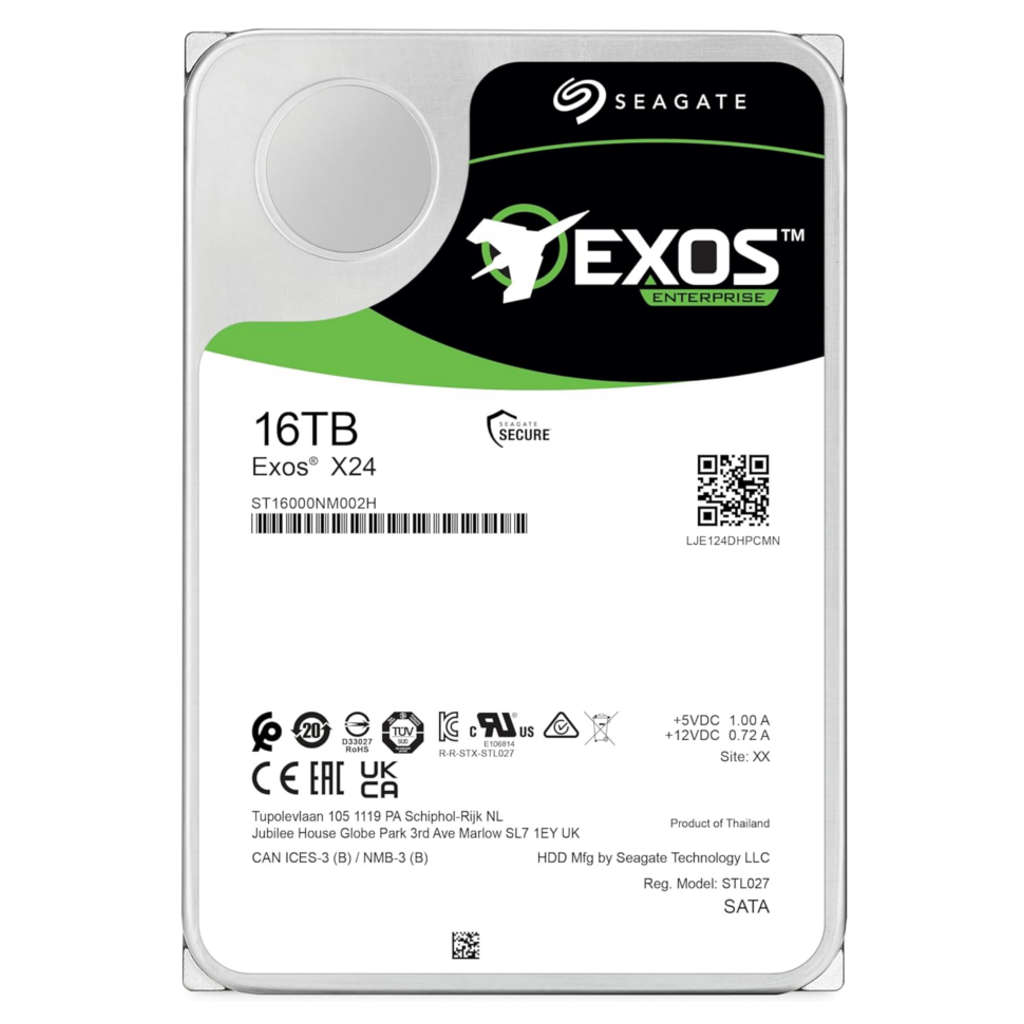 Seagate Exos X24 16TB SATA Hard Disk Drive 6GB/s SAS 7200RPM ST16000NM002H