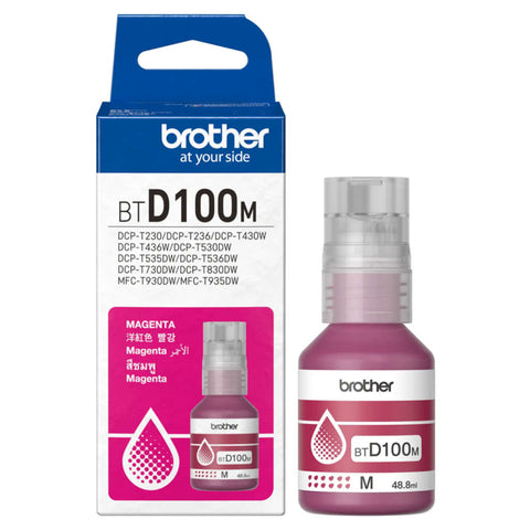 Brother Genuine BTD100M High Yield Magenta Ink Bottle For Printer MFC-T930DW 
