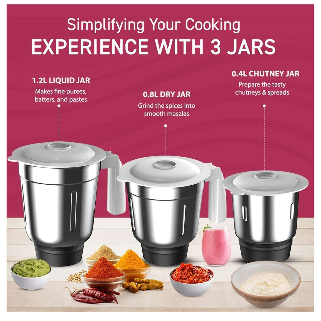 Crompton DS51 Plus Mixer Grinder 3 Jar 500 W