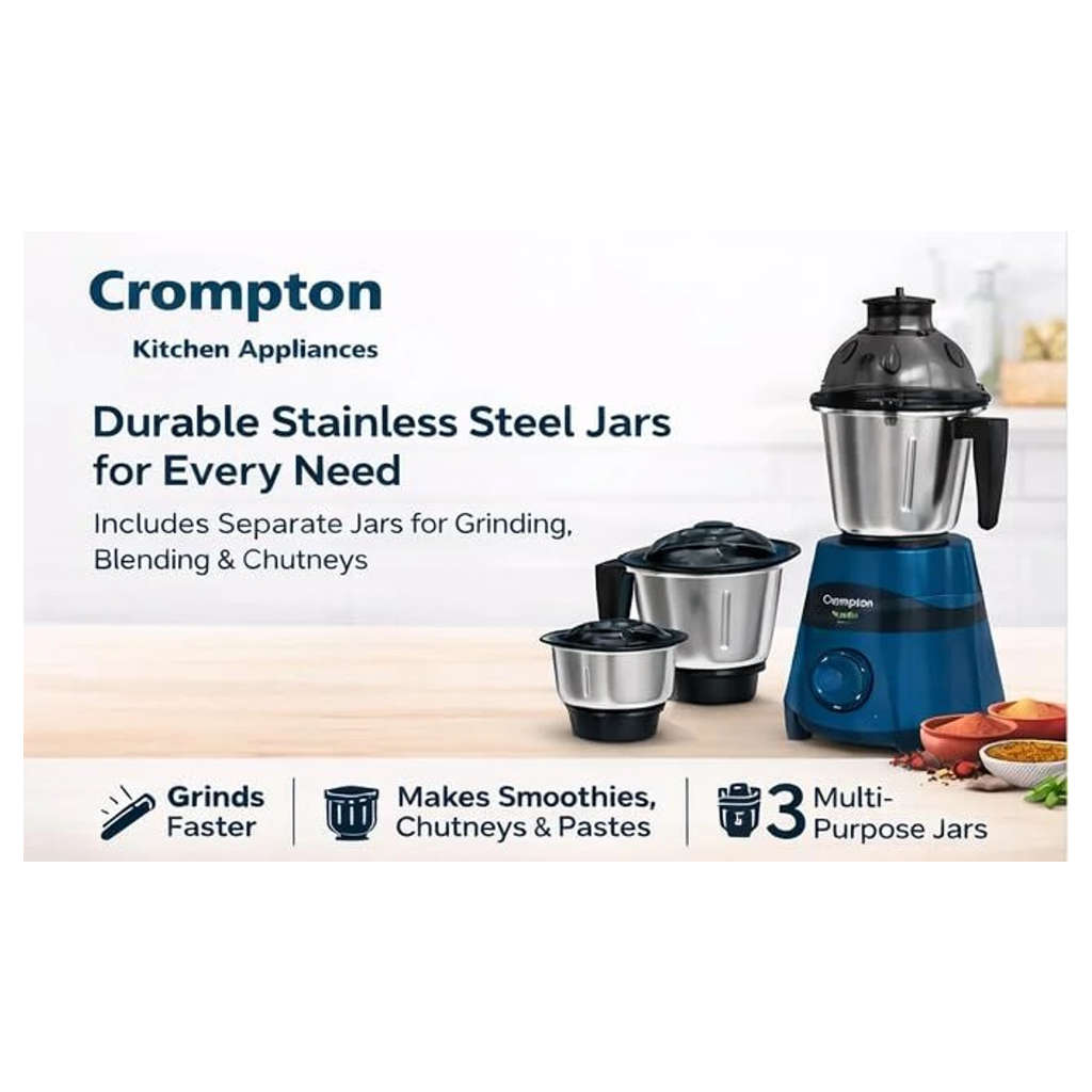 Crompton Nigella Neo Mixer Grinder 3 Jar 750 W