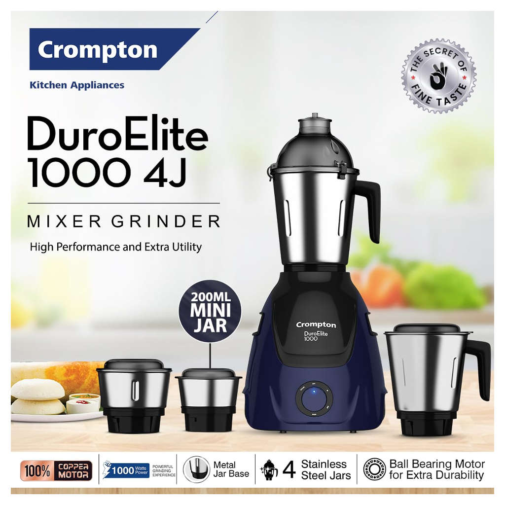 Crompton Duro Elite Mixer Grinder 4 Jar 1000 W