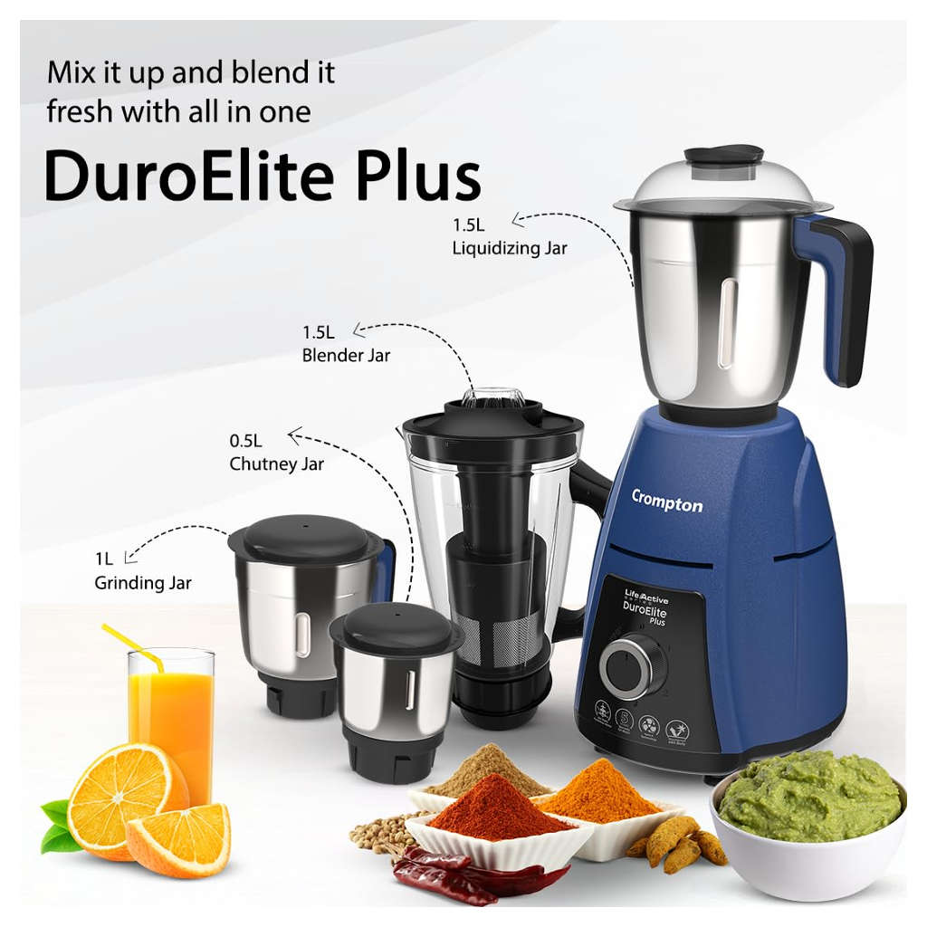 Crompton Duro Elite Plus Mixer Grinder 4 Jar 800 W
