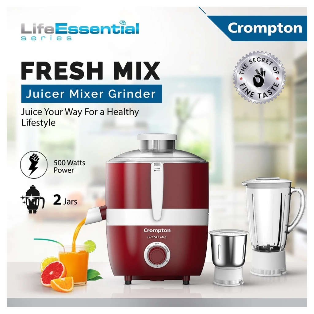 Crompton Freshmix Juicer Mixer Grinder 2 Jar 500 W