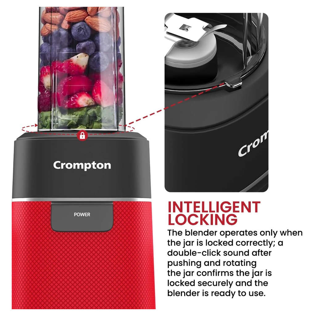 Crompton Ameo Fresh Nutri Blender 400 W Black & Red ACGJMG-AMEOFRSHBLR