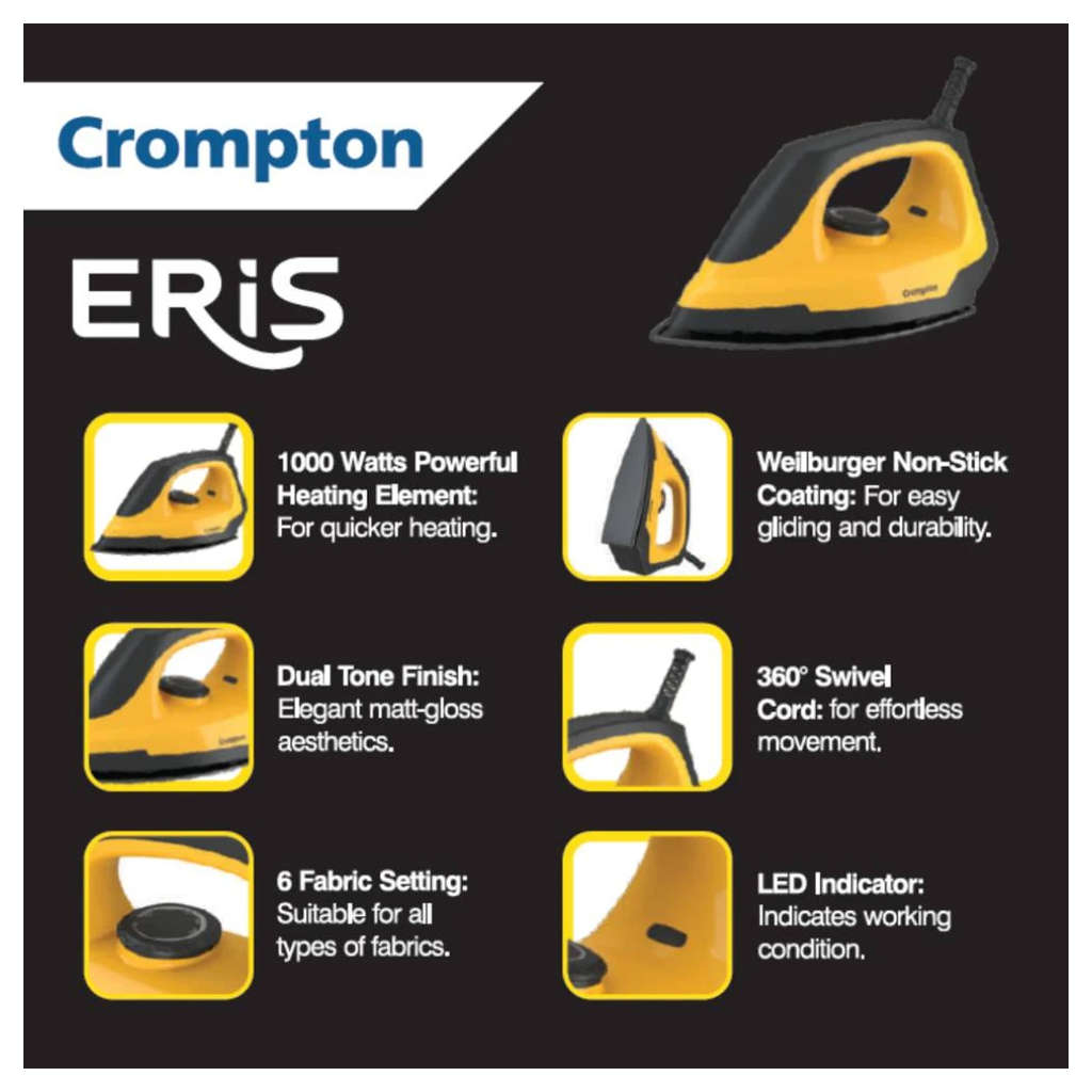 Crompton Eris Dry Iron 1000 W