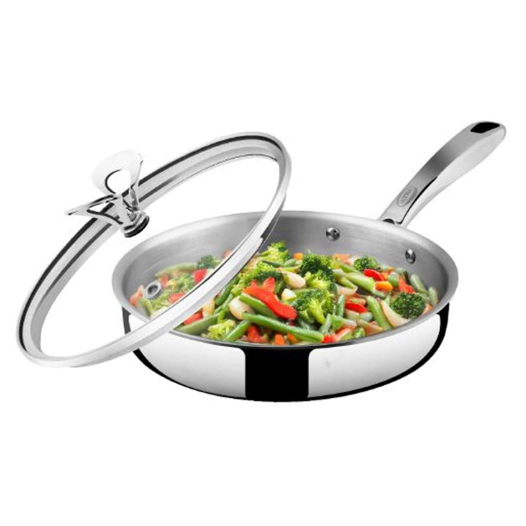 Elgi Ultra Triply Saute Pan With Glass Lid 24 cm 1.9 Litre
