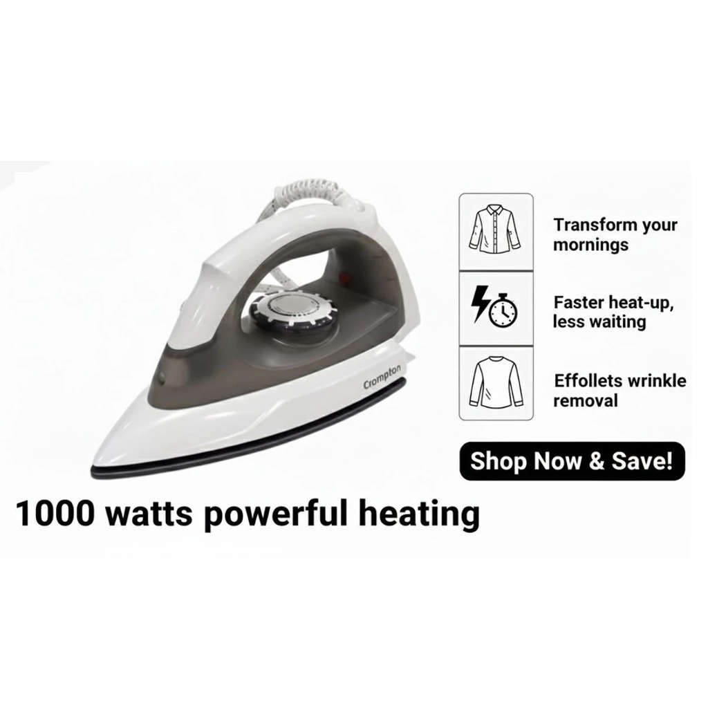 Crompton Brio Lite Dry Iron 1000 W ACGEI-BRIOLE