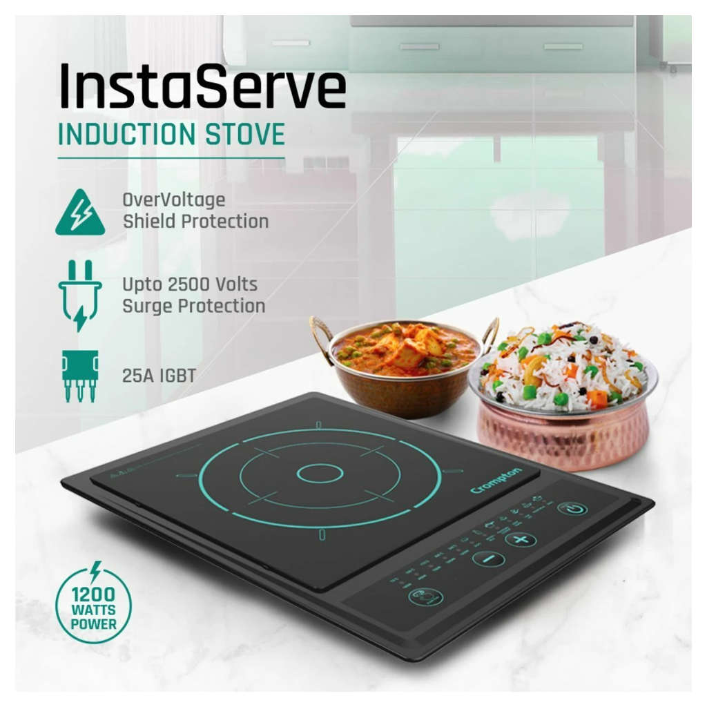 Crompton Instaserve Induction Cooktop 1200 W ACGIC-INSTSERV120N