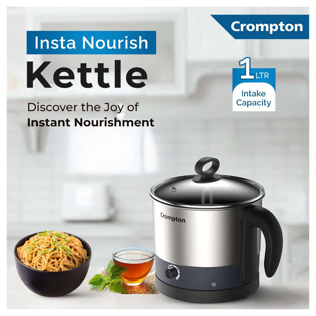 Crompton InstaNourish Multicook Kettle 1 Litre ACGEK-INSTANOURISH