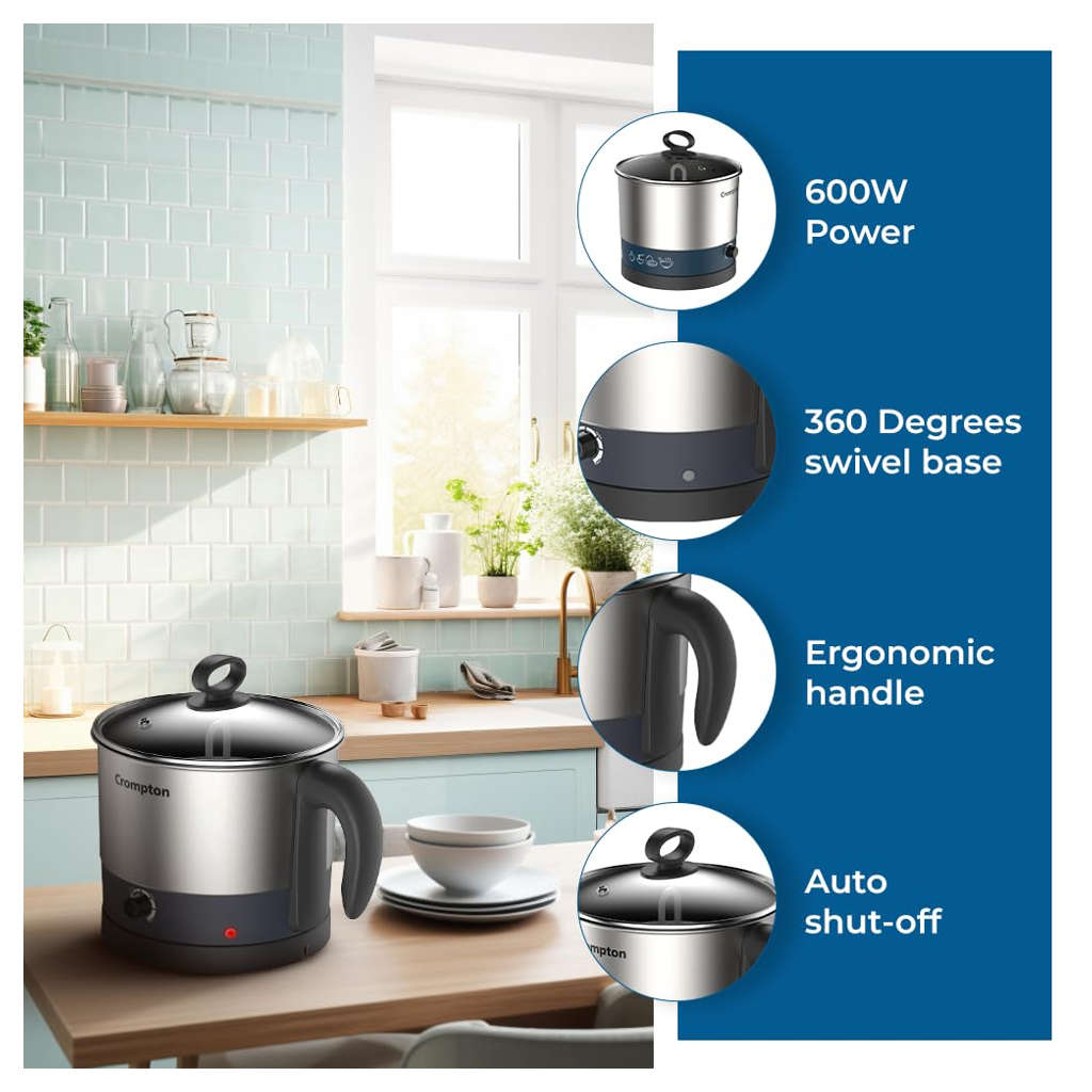 Crompton InstaNourish Multicook Kettle 1 Litre ACGEK-INSTANOURISH