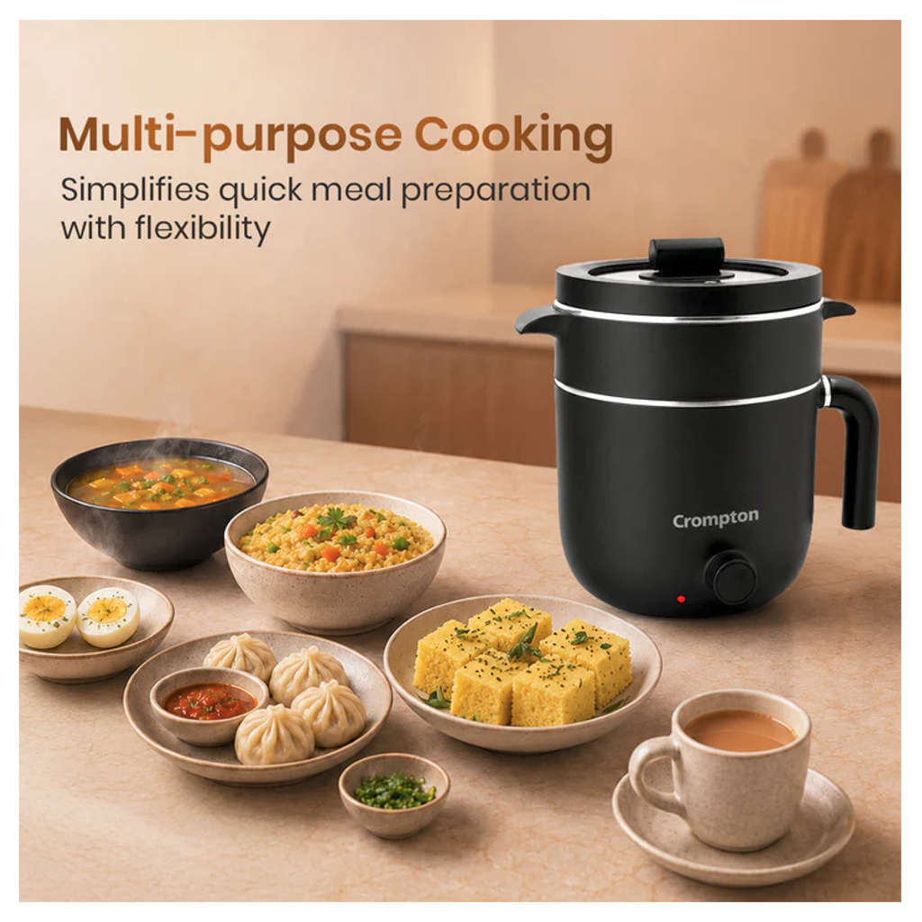 Crompton InstaNourish Pro Multicook Kettle With Steamer 1.2 Litre ACGEK-INSTANOURISHP