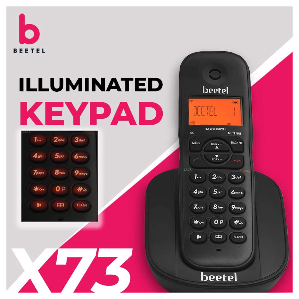 Beetel X73N Cordless Landline Phone Black