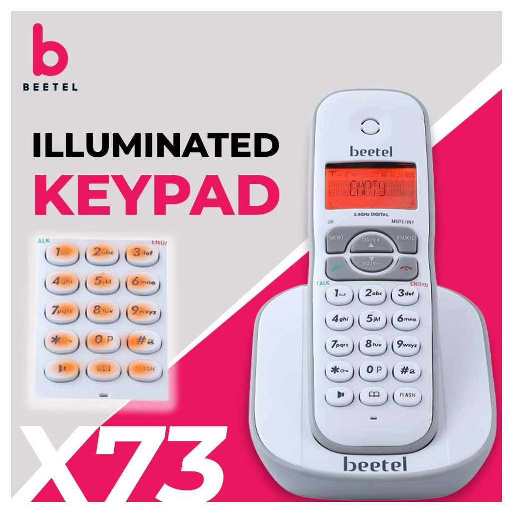 Beetel X73N Cordless Landline Phone Grey