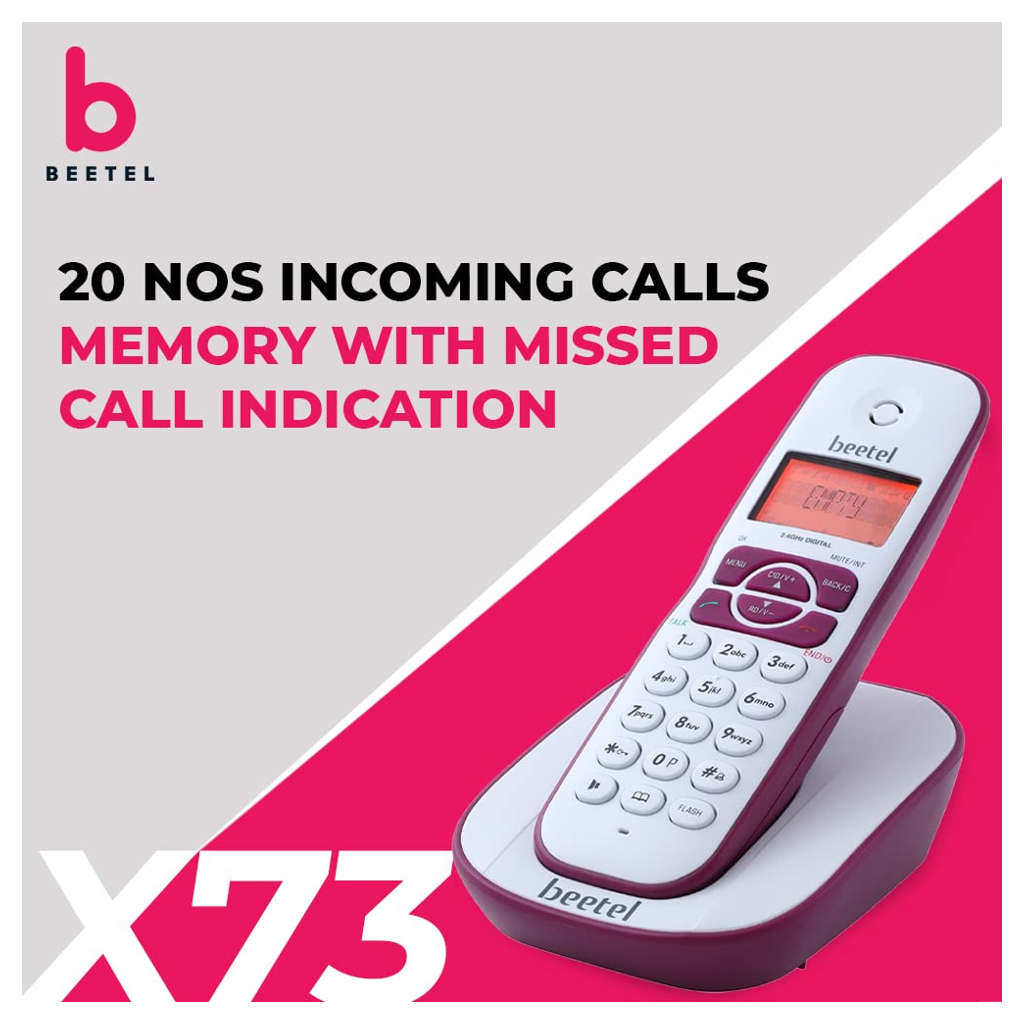 Beetel X73N Cordless Landline Phone Red