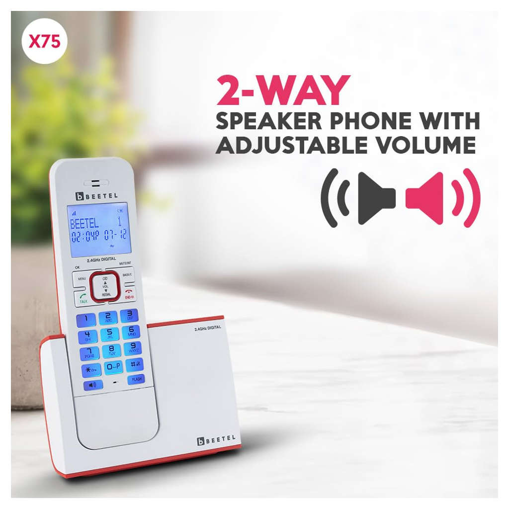 Beetel X75 Cordless Landline Phone Red