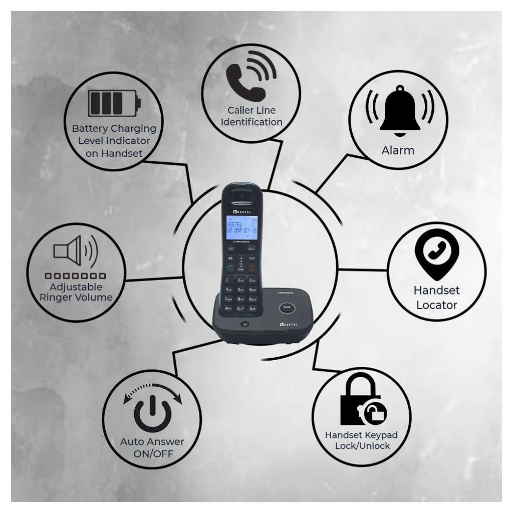 Beetel X92 Cordless Landline Phone Black