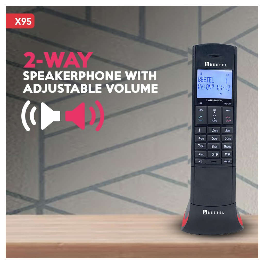 Beetel X95 Cordless Landline Phone Red