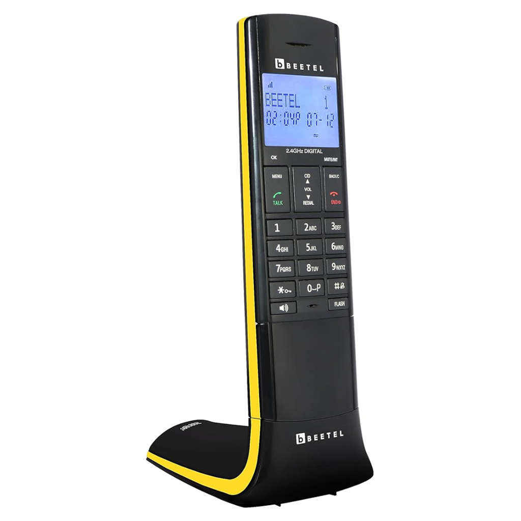 Beetel X95 Cordless Landline Phone Yellow 