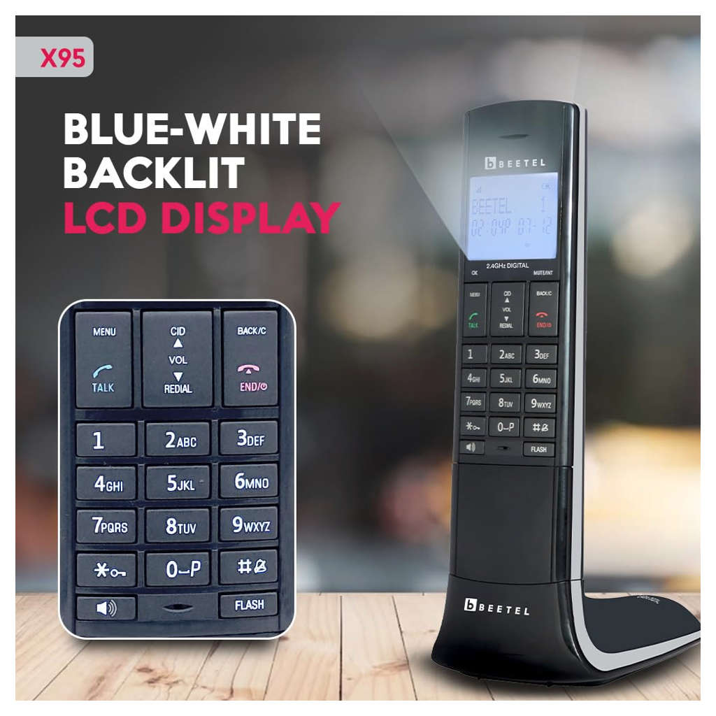 Beetel X95 Cordless Landline Phone Grey
