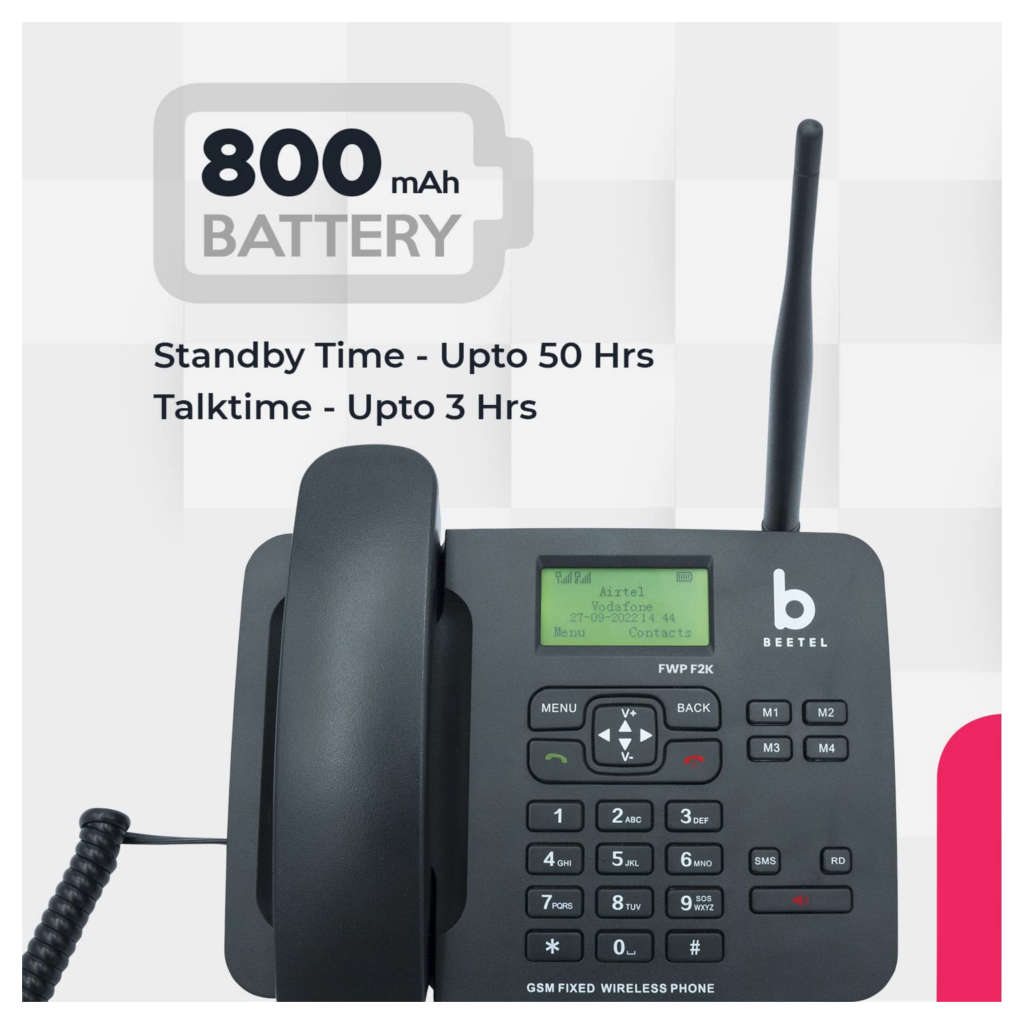 Beetel F2K Fixed Wireless Landline Phone Black