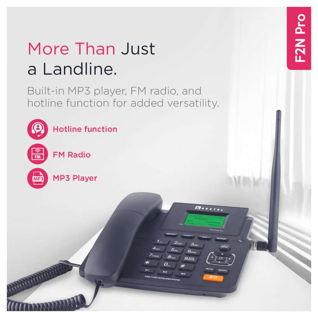 Beetel F2N Pro Fixed Wireless Landline Phone Black