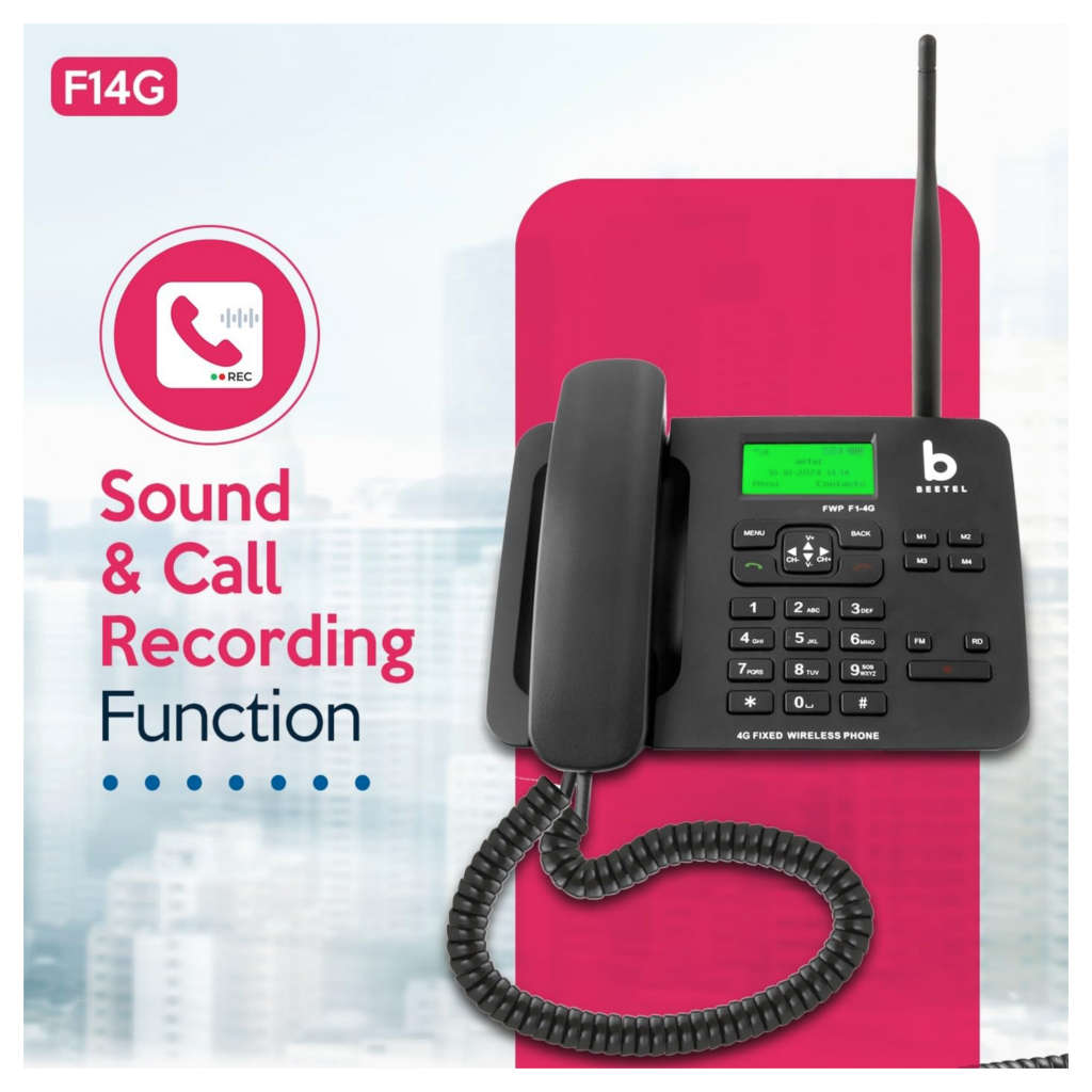 Beetel F1-4G Fixed Wireless Landline Phone Black