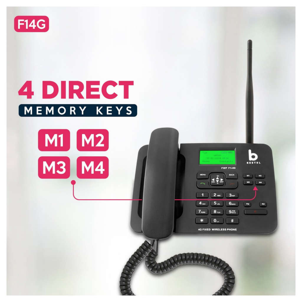 Beetel F1-4G Fixed Wireless Landline Phone Black
