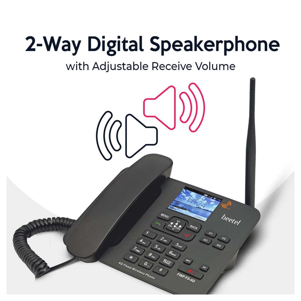 Beetel F5-4G Fixed Wireless Landline Phone Black