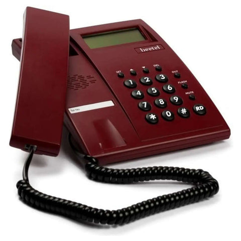 Beetel M51 Caller ID Corded Landline Phone Dark Red 