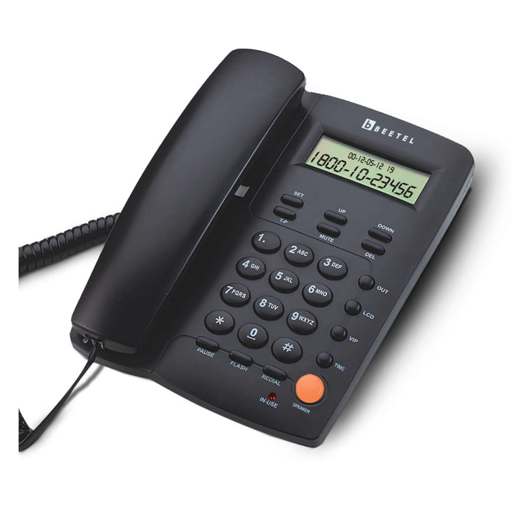 Beetel M56 Caller ID Corded Landline Phone Black 