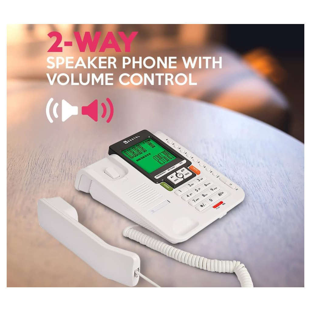 Beetel M71WS Caller ID Corded Landline Phone White