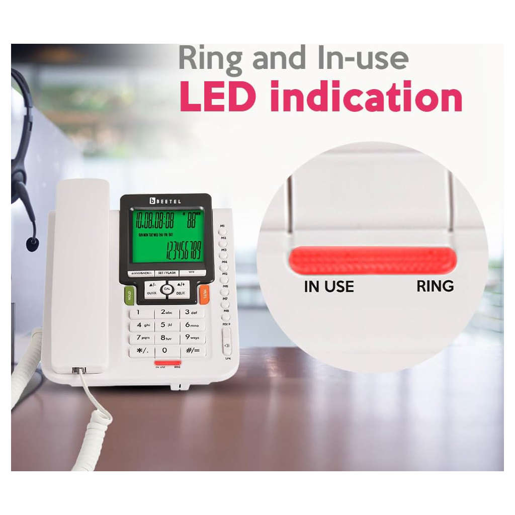 Beetel M71WS Caller ID Corded Landline Phone White