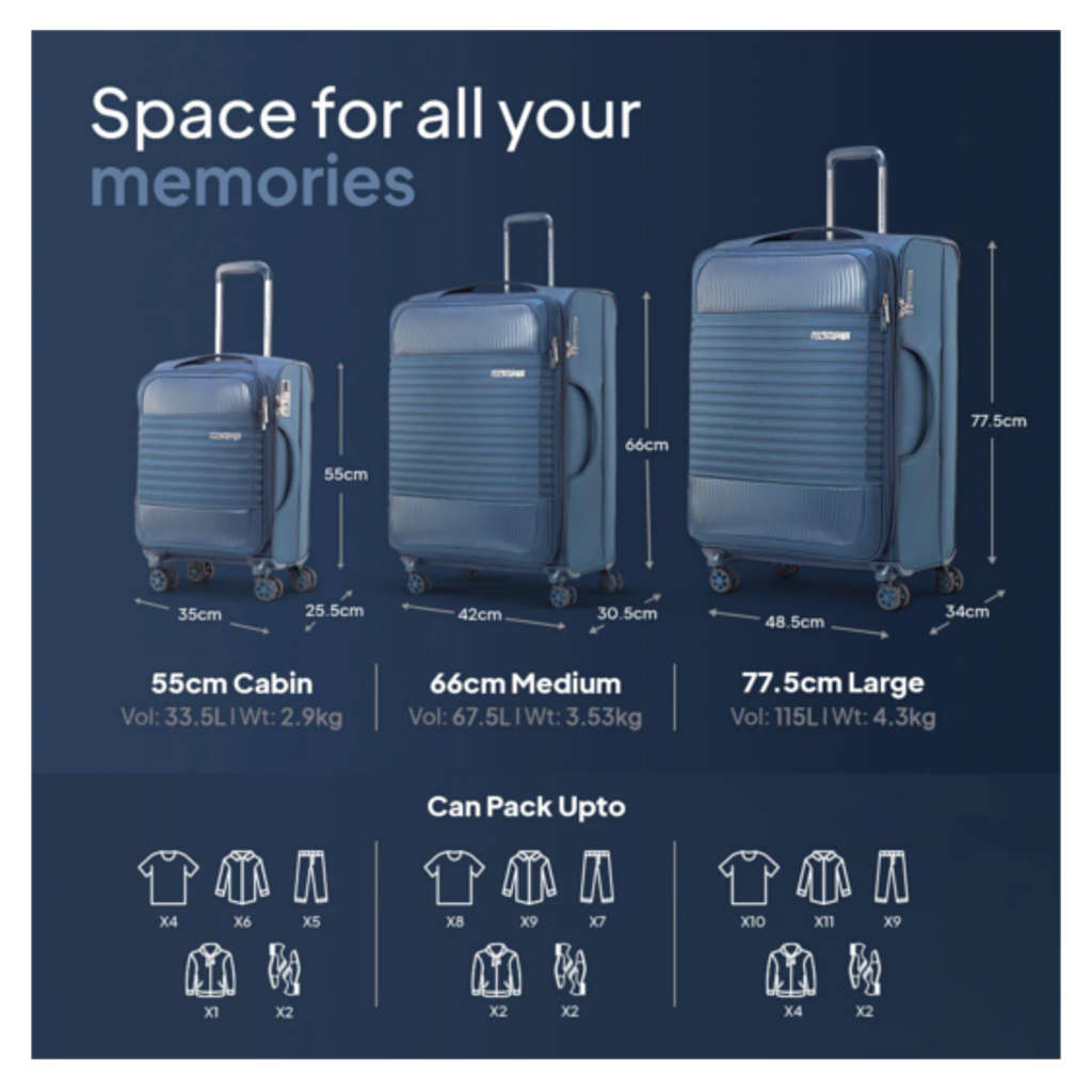 American Tourister Fornax Medium 66 Cm Check-In Suitcase Blue