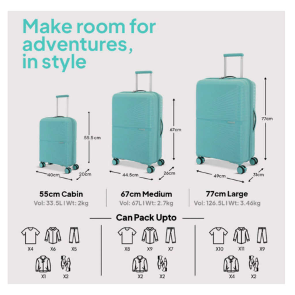 American Tourister Airconic Medium 67 Cm Check-In Suitcase Blue