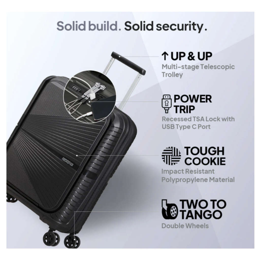 American Tourister Airconic Cabin 55 Cm Check-In Suitcase Black