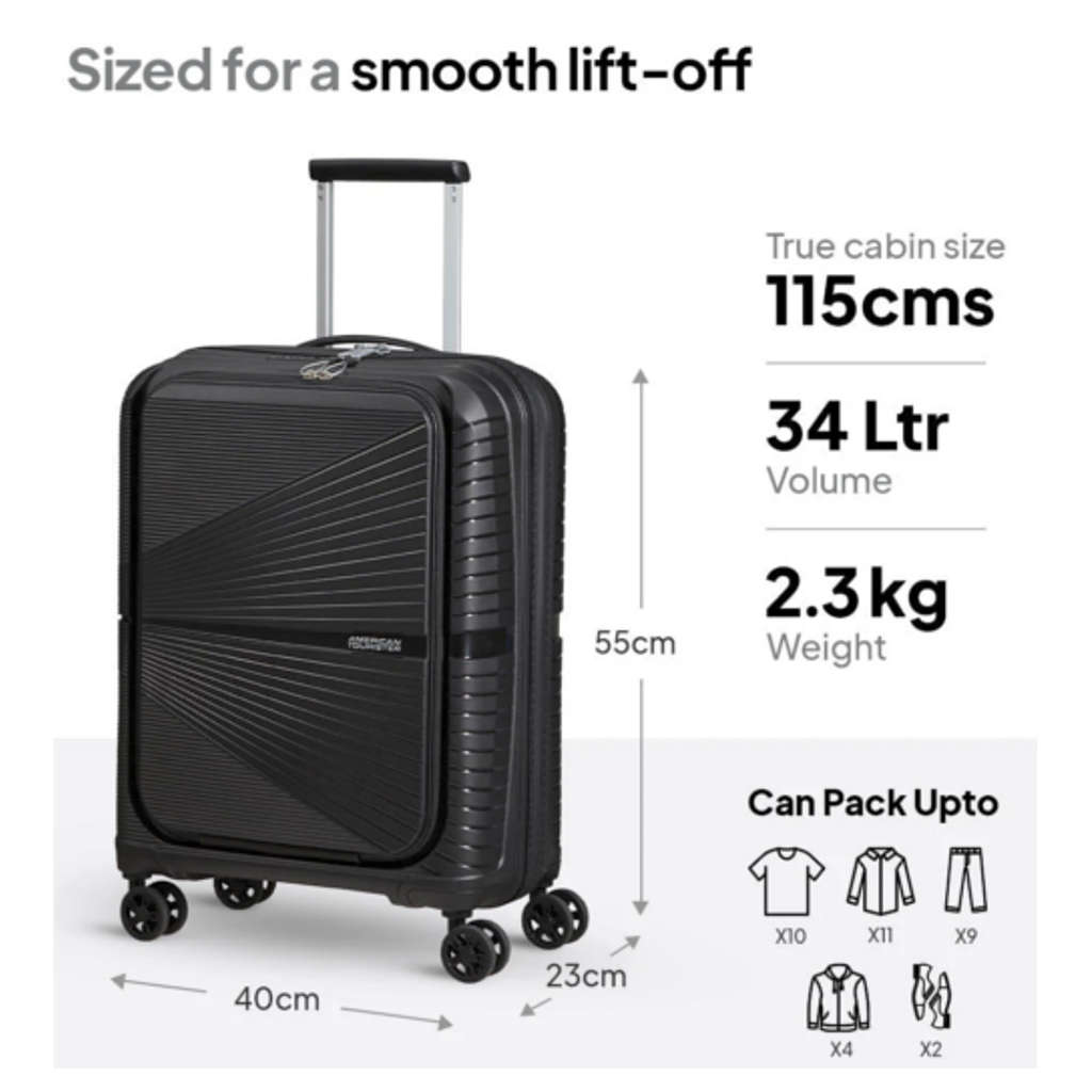 American Tourister Airconic Cabin 55 Cm Check-In Suitcase Black