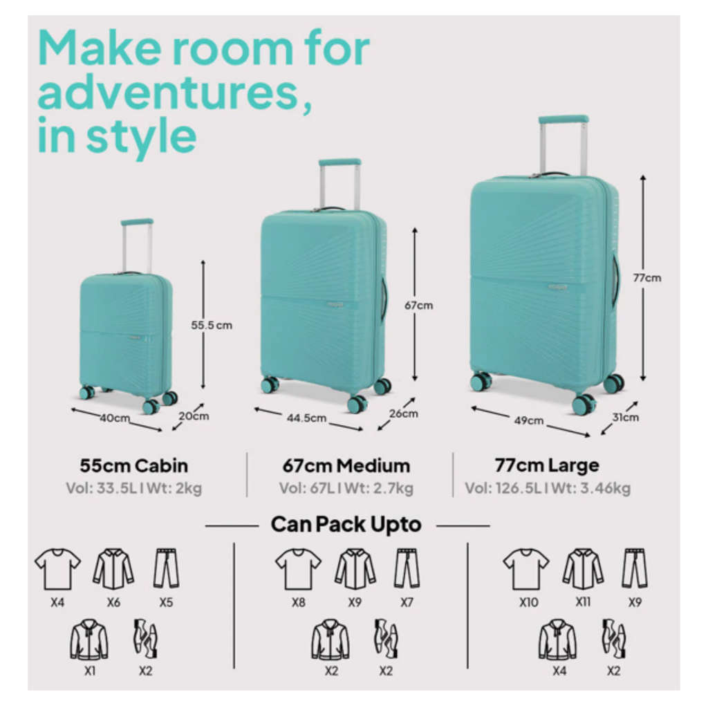 American Tourister Airconic Cabin 55 Cm Check-In Suitcase Blue