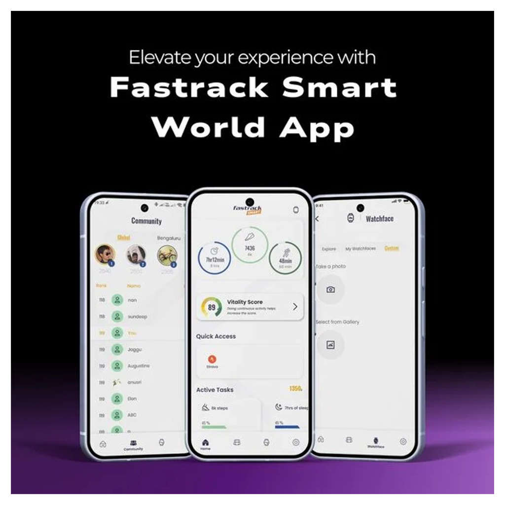 Fastrack Jupiter S3 1.83 Inch TFT 2.5D Display Smartwatch Black
