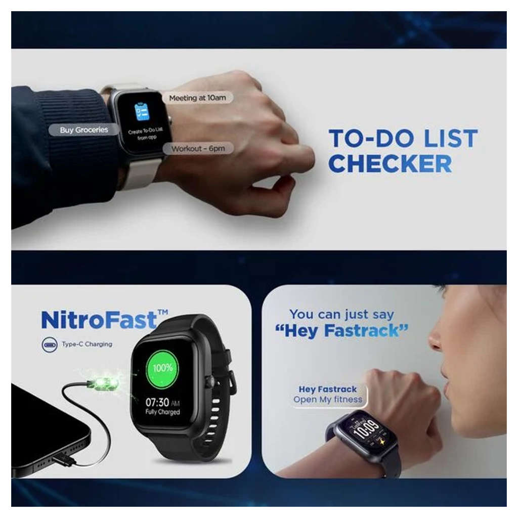 Fastrack VOX Plus 1.85 Inch Ultra Vu Display Smartwatch Blue