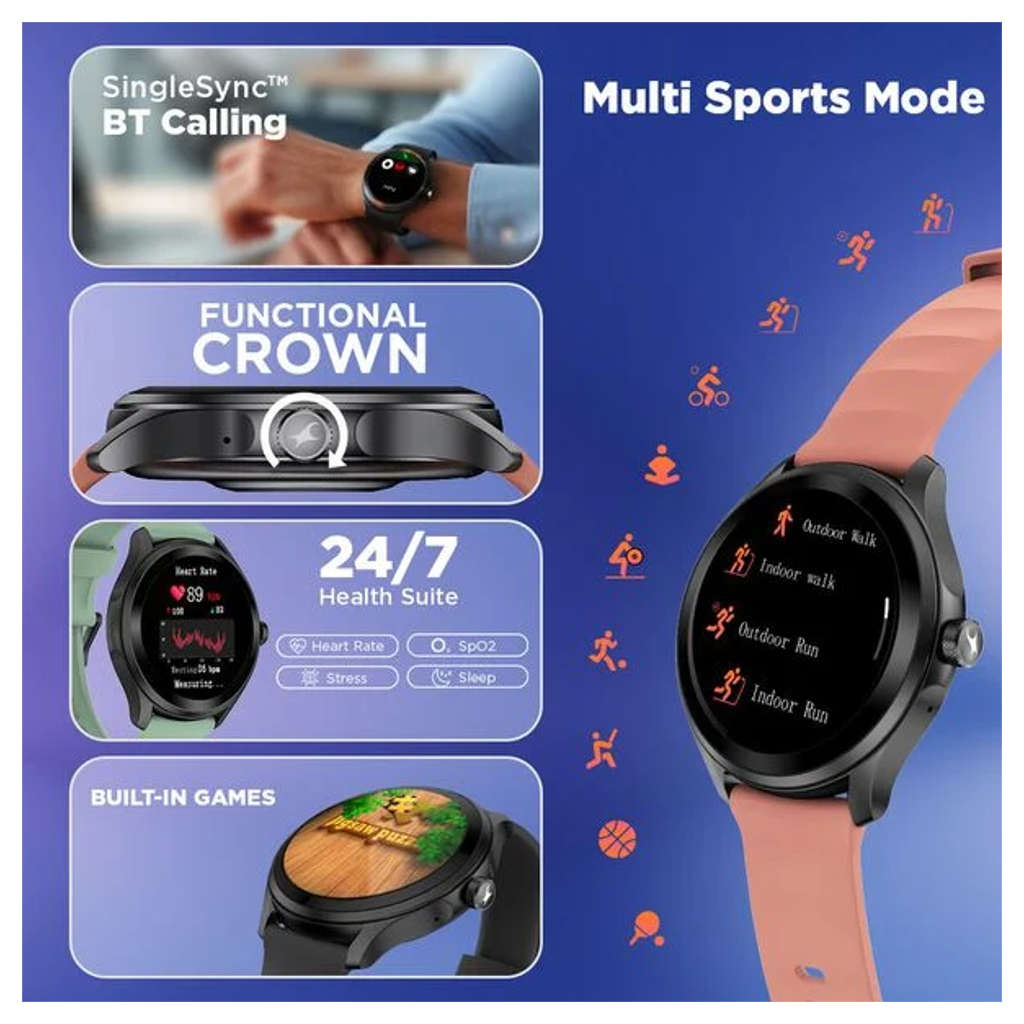 Fastrack VOX Pro 1.38 Inch Ultra Vu Display Smartwatch Green