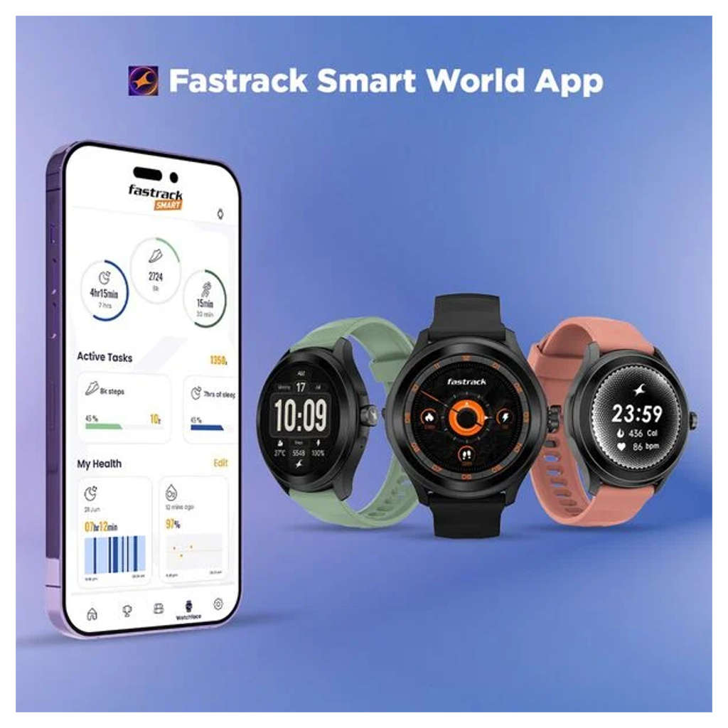 Fastrack VOX Pro 1.38 Inch Ultra Vu Display Smartwatch Pink