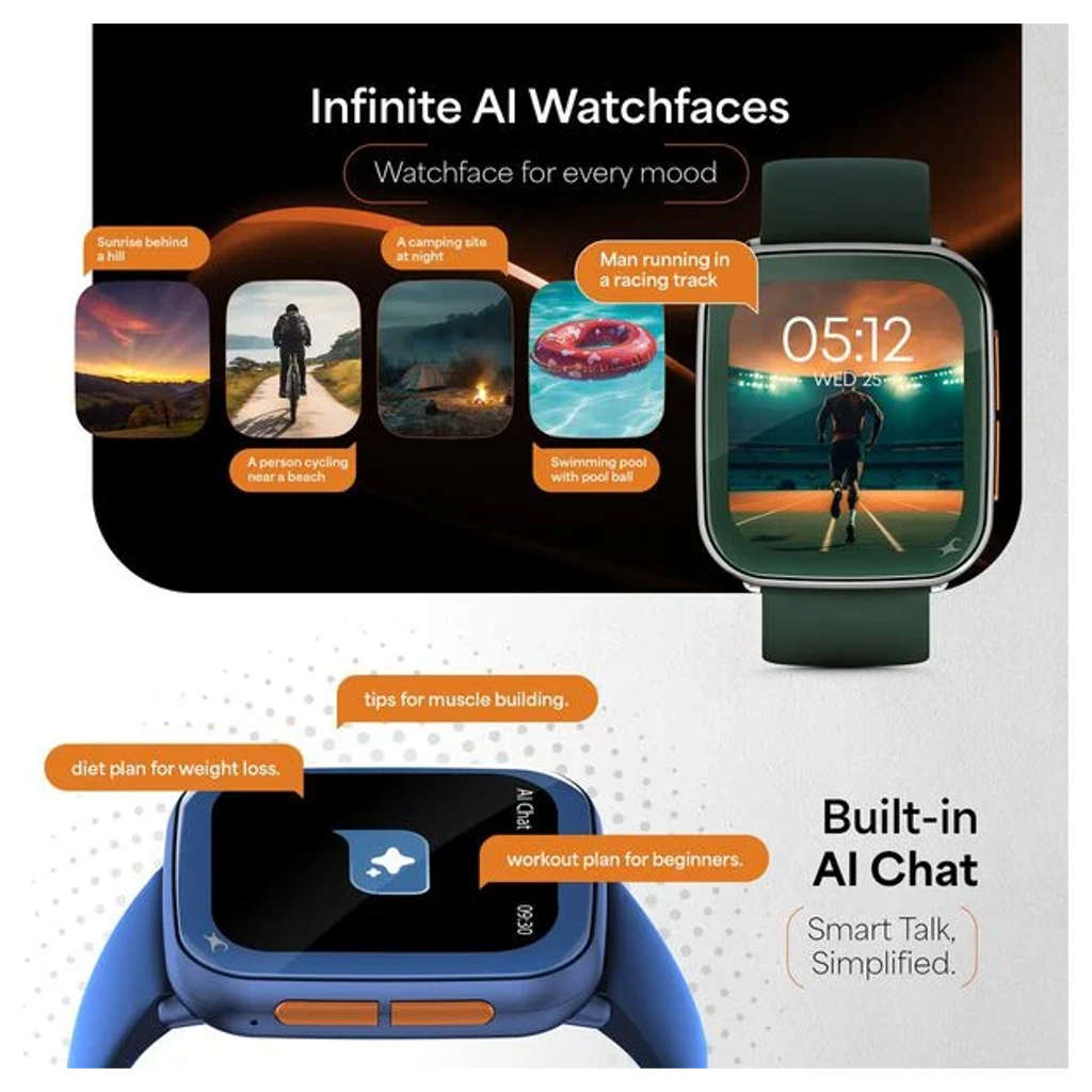 Fastrack Navstar 1.85 Inch AMOLED Display Smartwatch Blue