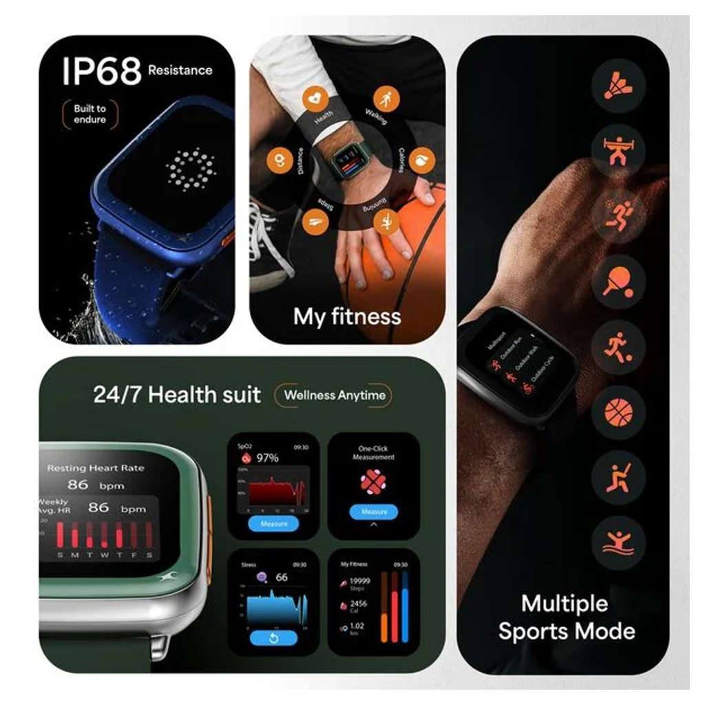 Fastrack Navstar 1.85 Inch AMOLED Display Smartwatch Green