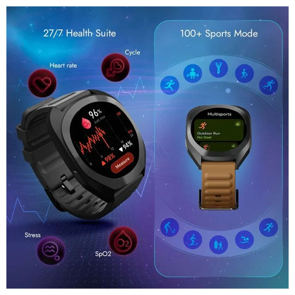 Fastrack Cosmix 1.32 Inch AMOLED Display Smartwatch Grey