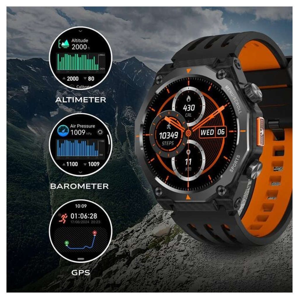 Fastrack Xtreme Adventure 1.43 Inch AMOLED Display Smartwatch Black