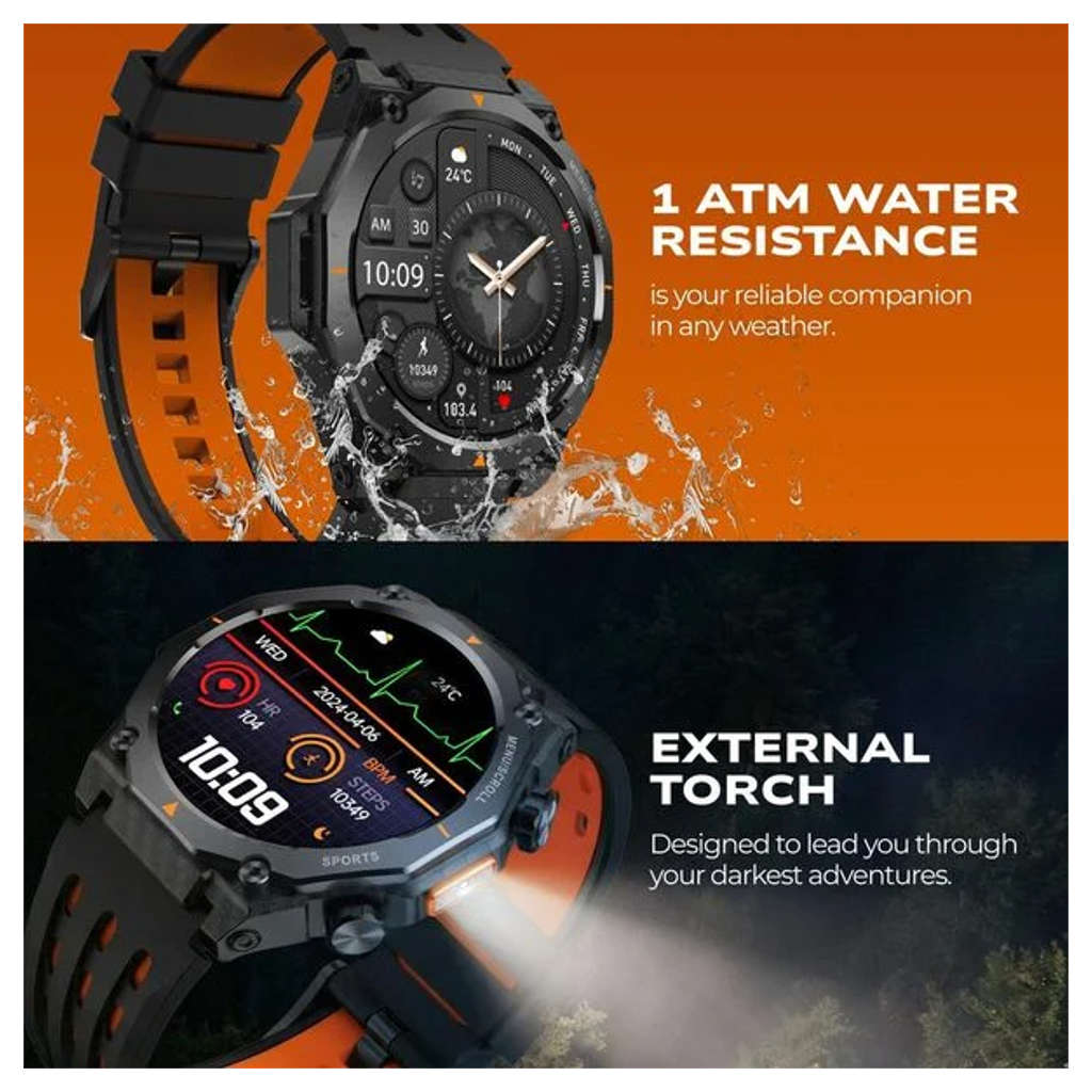 Fastrack Xtreme Adventure 1.43 Inch AMOLED Display Smartwatch Green