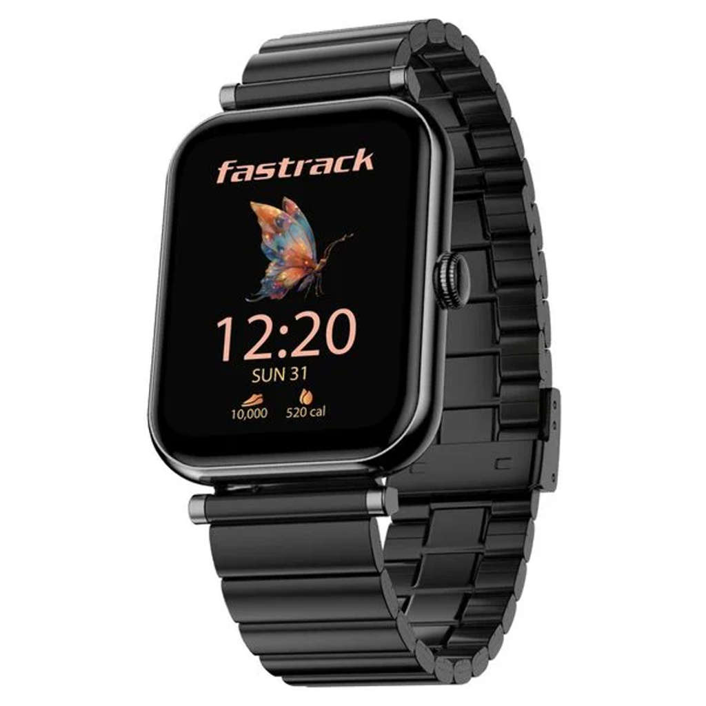 Fastrack Noir Charm 1.65 Inch AMOLED Display Stainless Steel Smartwatch Black 