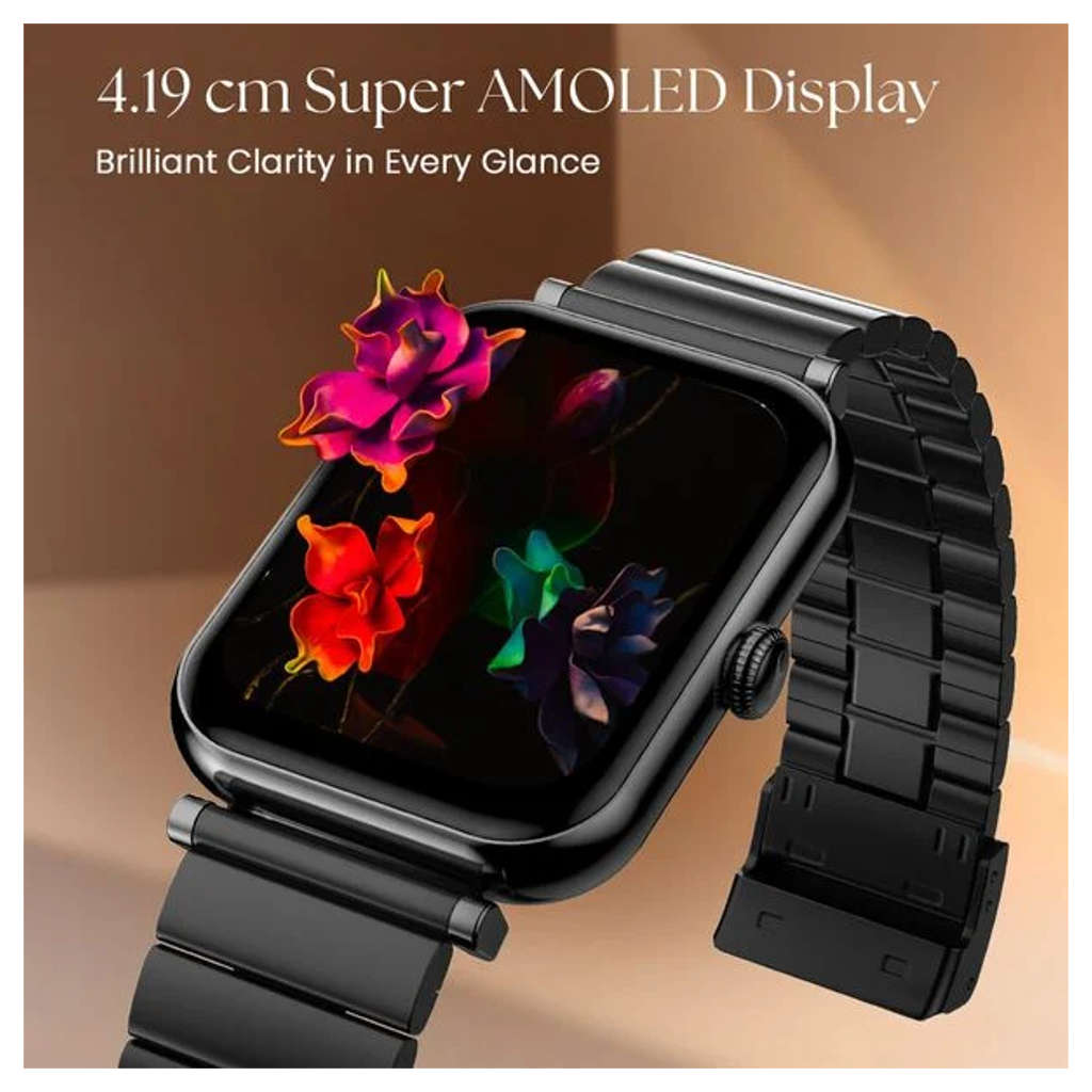 Fastrack Noir Charm 1.65 Inch AMOLED Display Stainless Steel Smartwatch Black